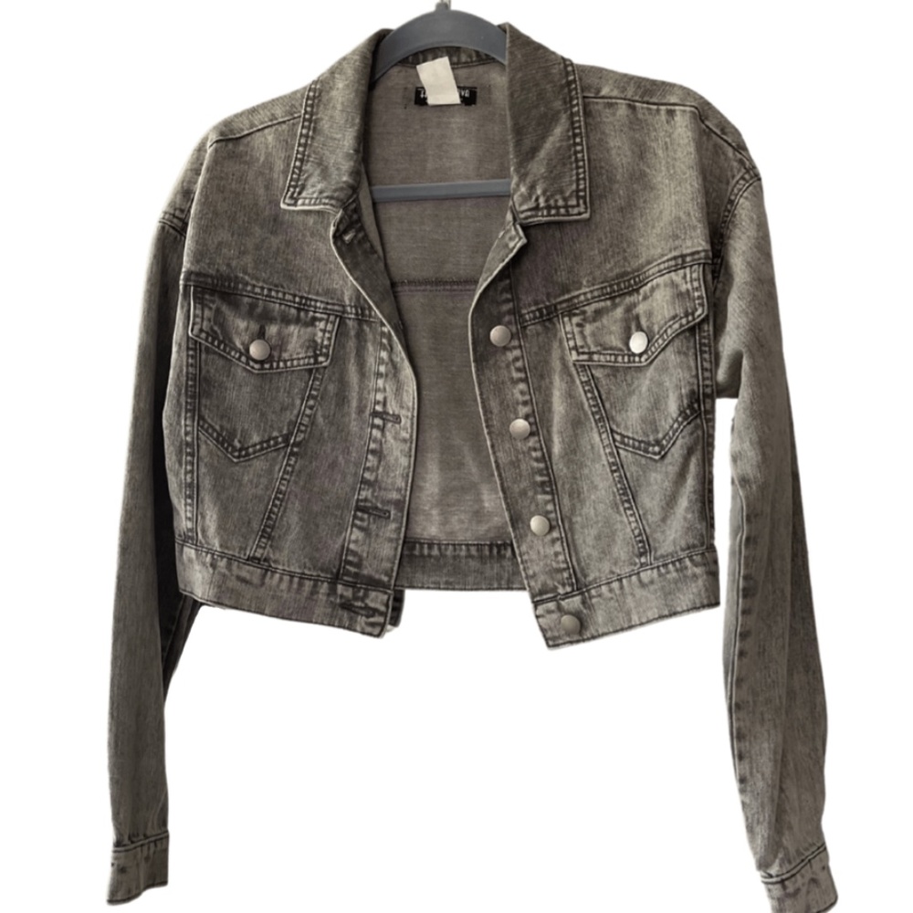 Fashion Nova Gray Jean Jacket Size Small